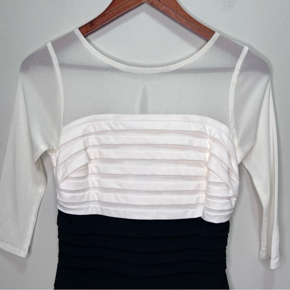 LAURA Black & White Ruffled Bodycon Dress Size 8 - Picture 2 of 9
